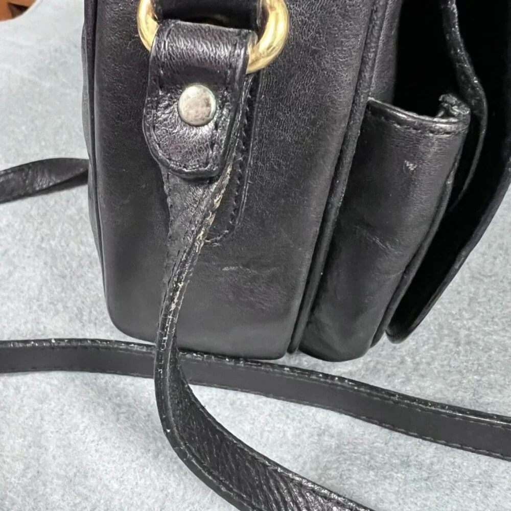 Vintage Bally Woven Straw Leather Crossbody Shoulder Bag RARE Black Grey - Picture 7 of 10